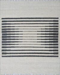 Simple Linen Fan Kilim Rug