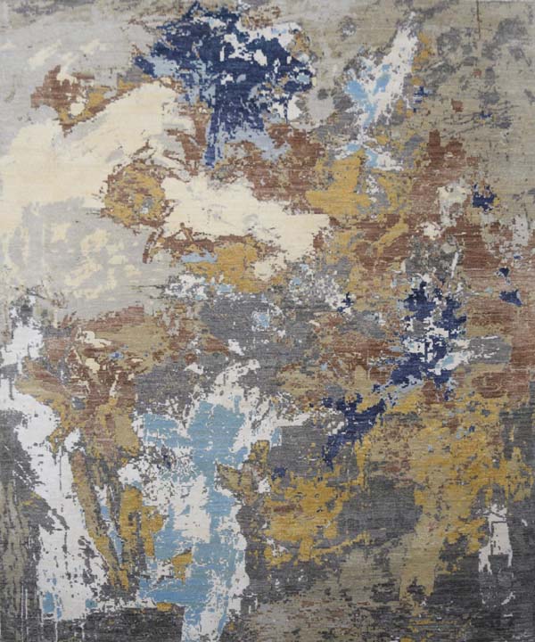 Modern Aditya Wool Silk Rug