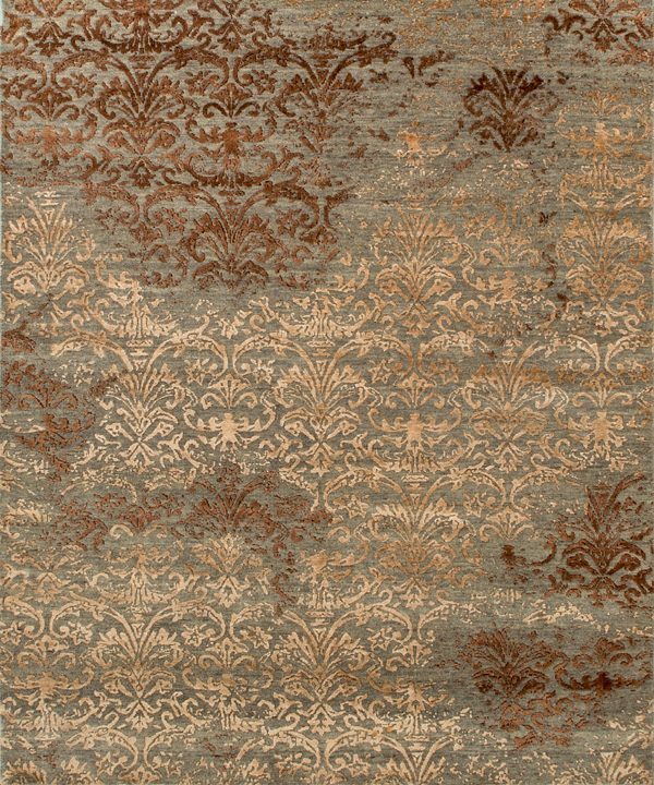 Modern Aryan Wool Silk Rug