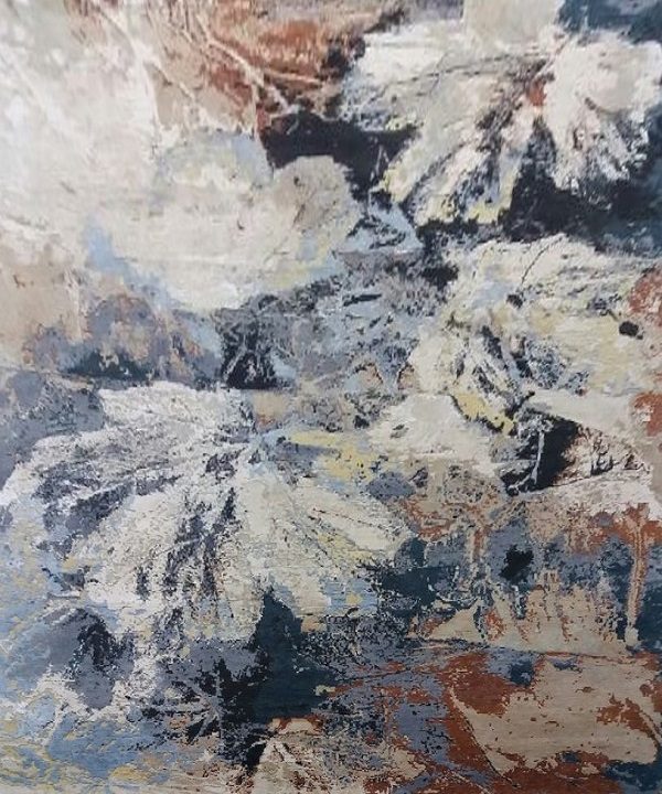 Modern Derrak Wool Silk Rug