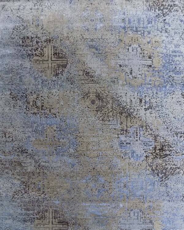 Modern Des Wool Silk Rug