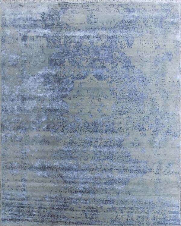 Modern Desai Wool Silk Rug