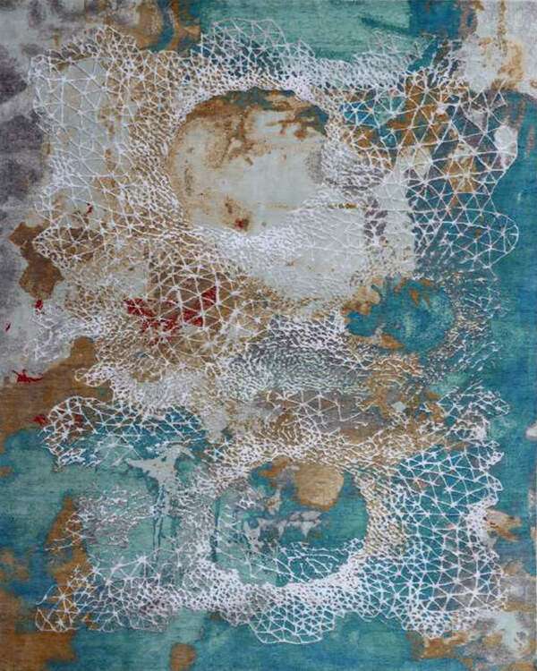 Modern Donald Wool Silk Rug
