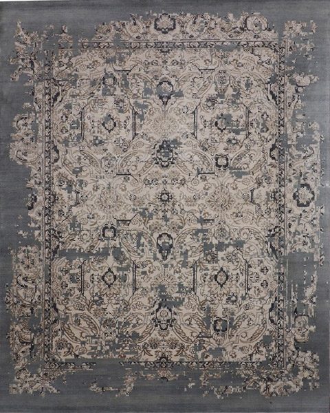 Modern Karaj Wool Silk Rug