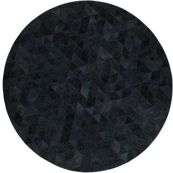 Simple Leather Frakes Round Rug