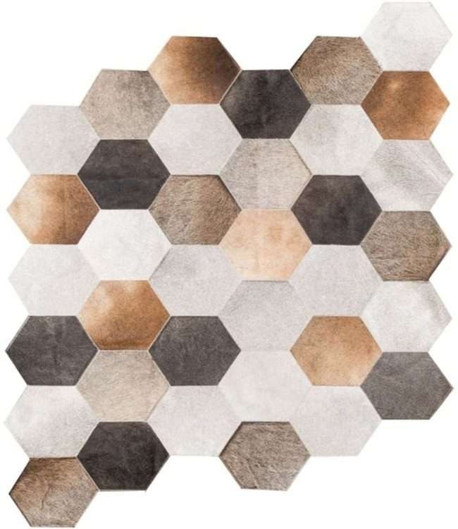 Simple Leather Francis Shape Rug