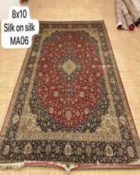 Prestigious old olive oriental rug in size 5x7 feet in cream red colour