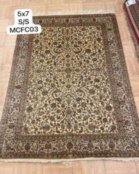 Prestigious old phoebe oriental rug in size 5x7 feet in cream colour
