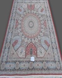 Prestigious old river oriental rug in size 8x10 feet in ivory red colour
