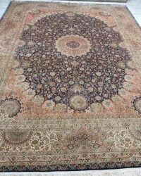 Prestigious old rowan oriental rug in size 9x12 feet in black ivory colour