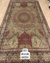 Old rylee oriental rug in size 9x12 feet made in silk on silk colour