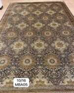 Prestigious old seraphina oriental rug in size 10x16 feet in black ivory colour