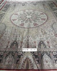 Prestigious old shiloh oriental rug in size 12x16 feet in cream black colour