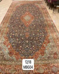 Prestigious old sierra oriental rug in size 12x18 feet in black rust colour