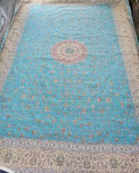 Prestigious old skyla oriental rug in size 12x18 feet in blue ivory colour