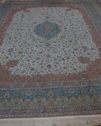 Prestigious old skylar oriental rug in size 12x18 feet in ivory blue colour